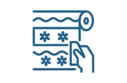 Icon representing wallpaper border installation.